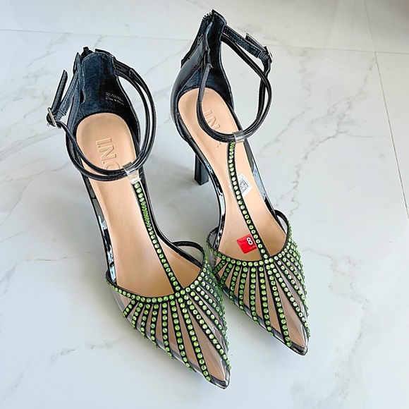 INC INTERNATIONAL CONCEPTS Sovena T-Strap Rhinestone Pumps Size 8 - Picture 2 of 16